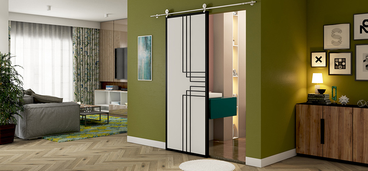 sliding bathroom door installation in Hollister